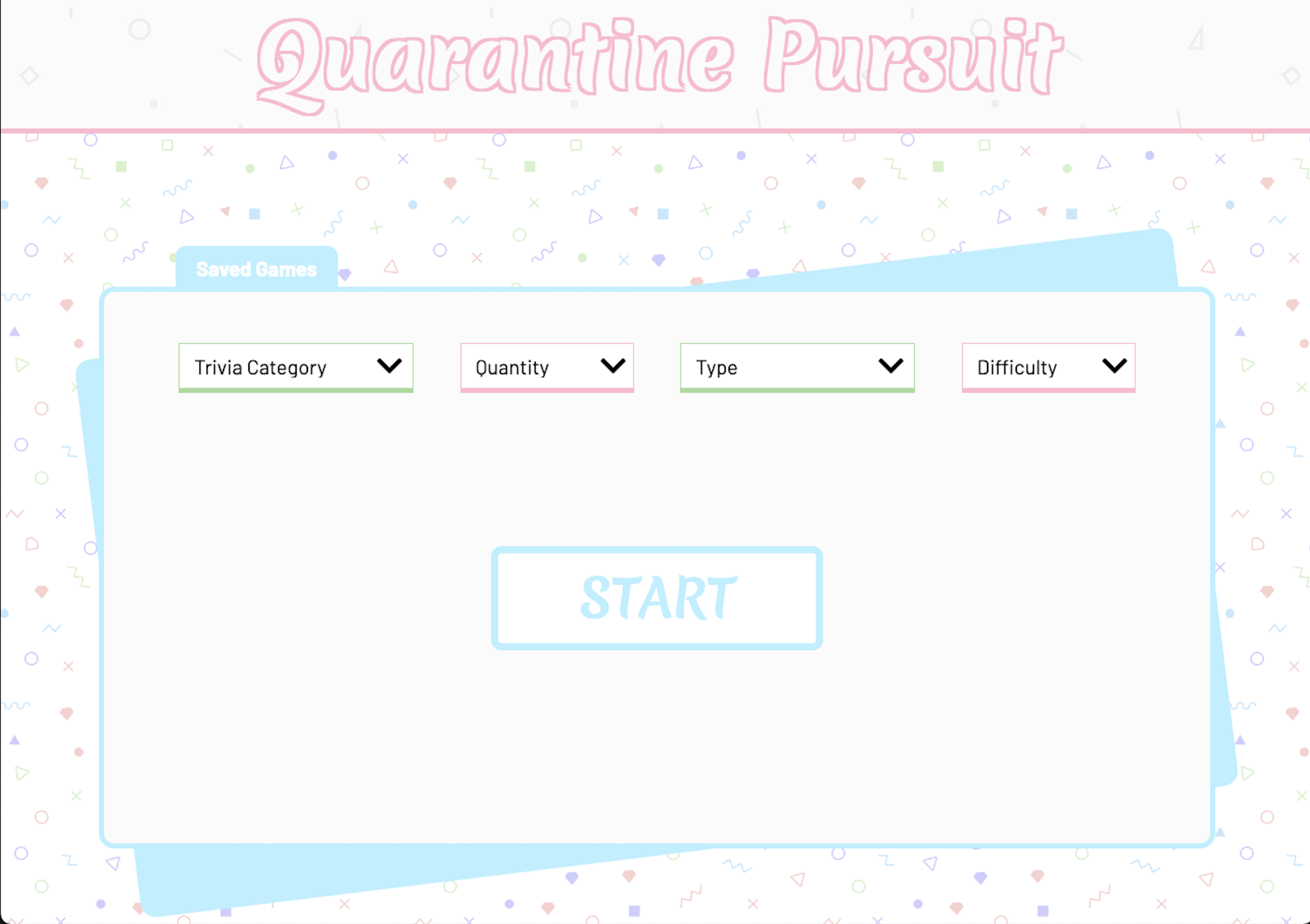 screenshot of Quarantine Pursuit Trivia Game